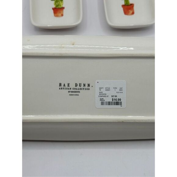 Rae Dunn Artisan Collection Cactus Trinket dish SET OF 3 - Picture 6 of 7